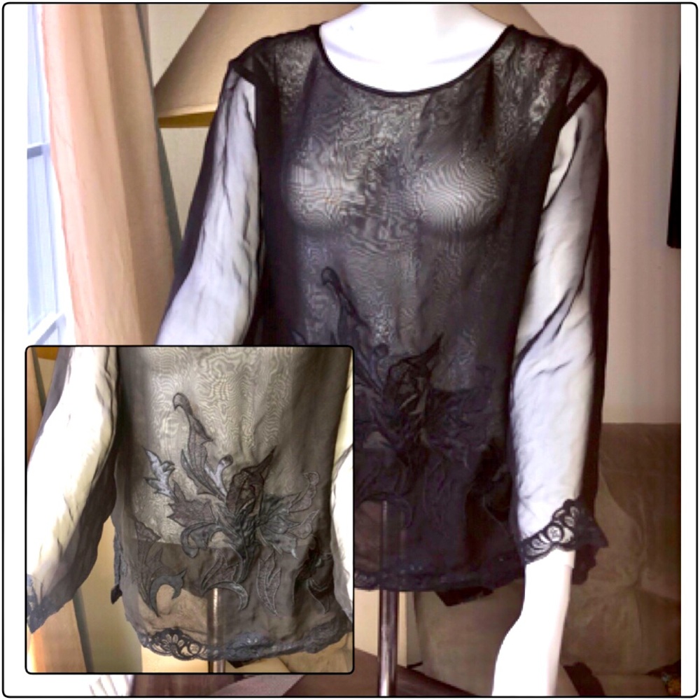 Victoria’s Secret Vintage Sheer Lace Blouse - Size S